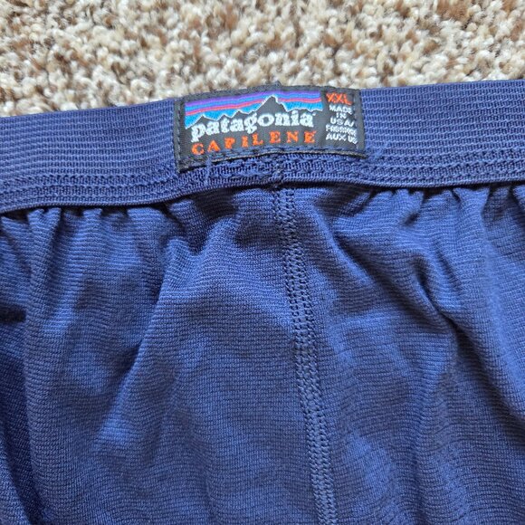 Patagonia Mens XXL Dark Navy Blue Base Layer Capilene Long Johns Underwear Pants - Picture 4 of 6